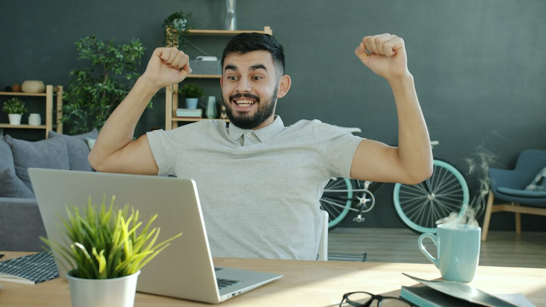 successful developer celebrating