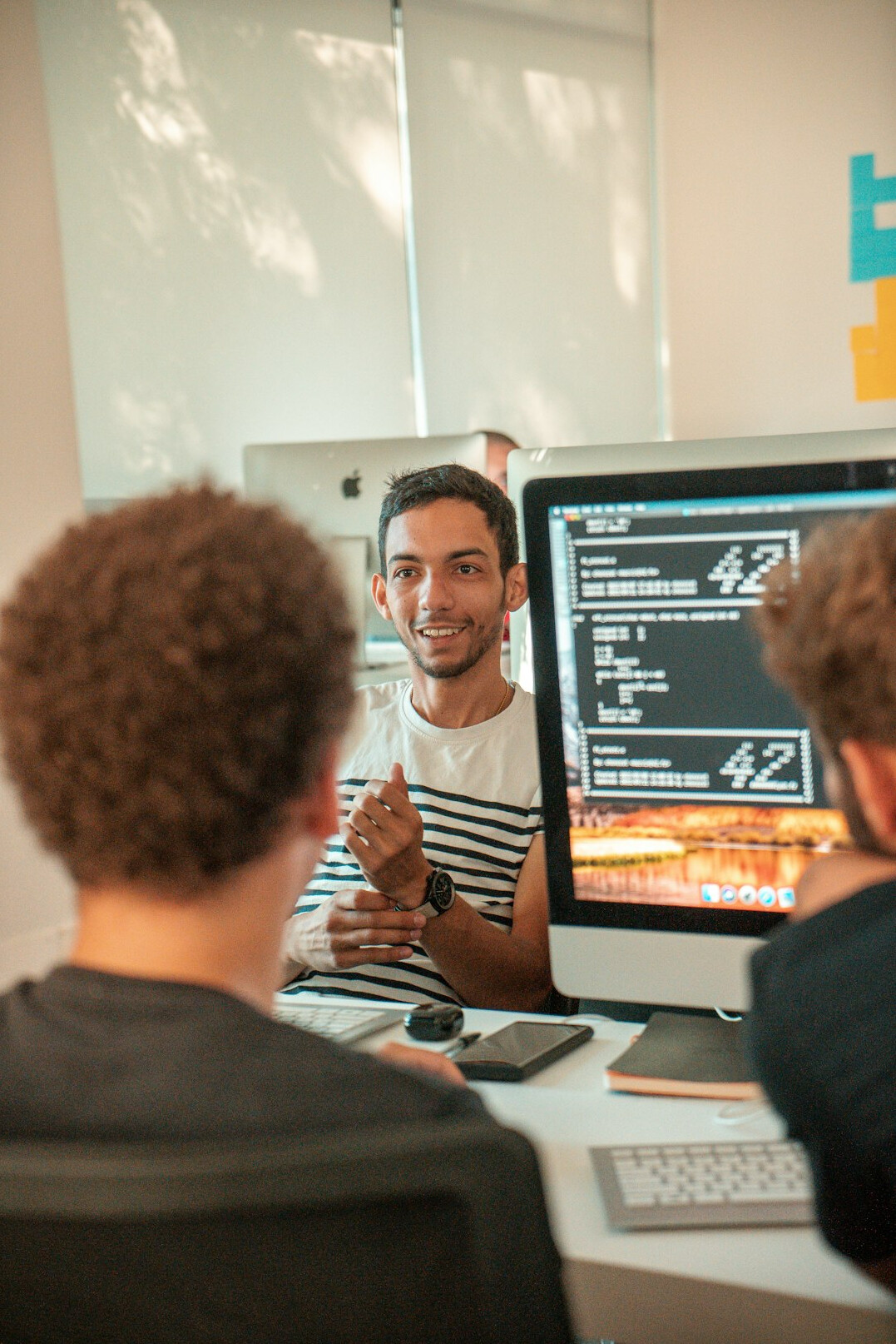 group of students coding